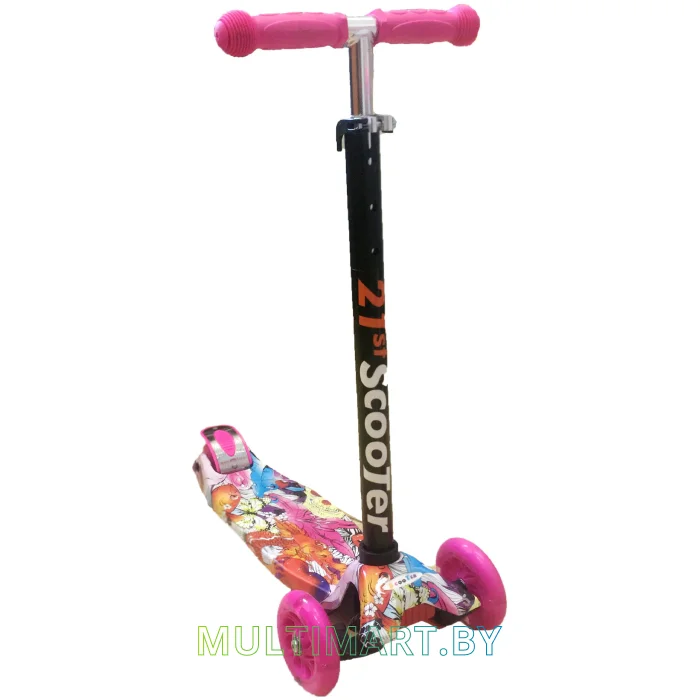 Самокат 21st Scooter Maxi PK 036Z5 розовый, прозрачные колёса